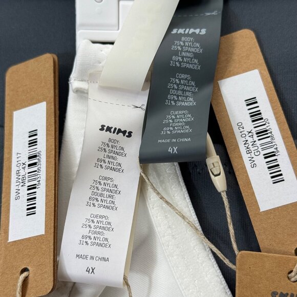 SKIMS Shaping Swim Underwire Top + Dipped Bikini Set Marble Gunmetal 4X - Picture 9 of 11